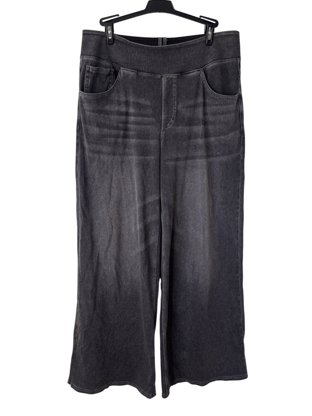 Halara Flex High Waisted Baggy Wide Leg Jeans L Petite Gray Stretch